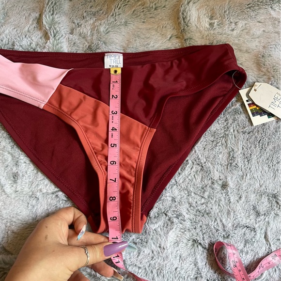 Time & Tru Colorblock Pink/Orange/Maroon Bikini Bottom Size M - NWT - Picture 10 of 12